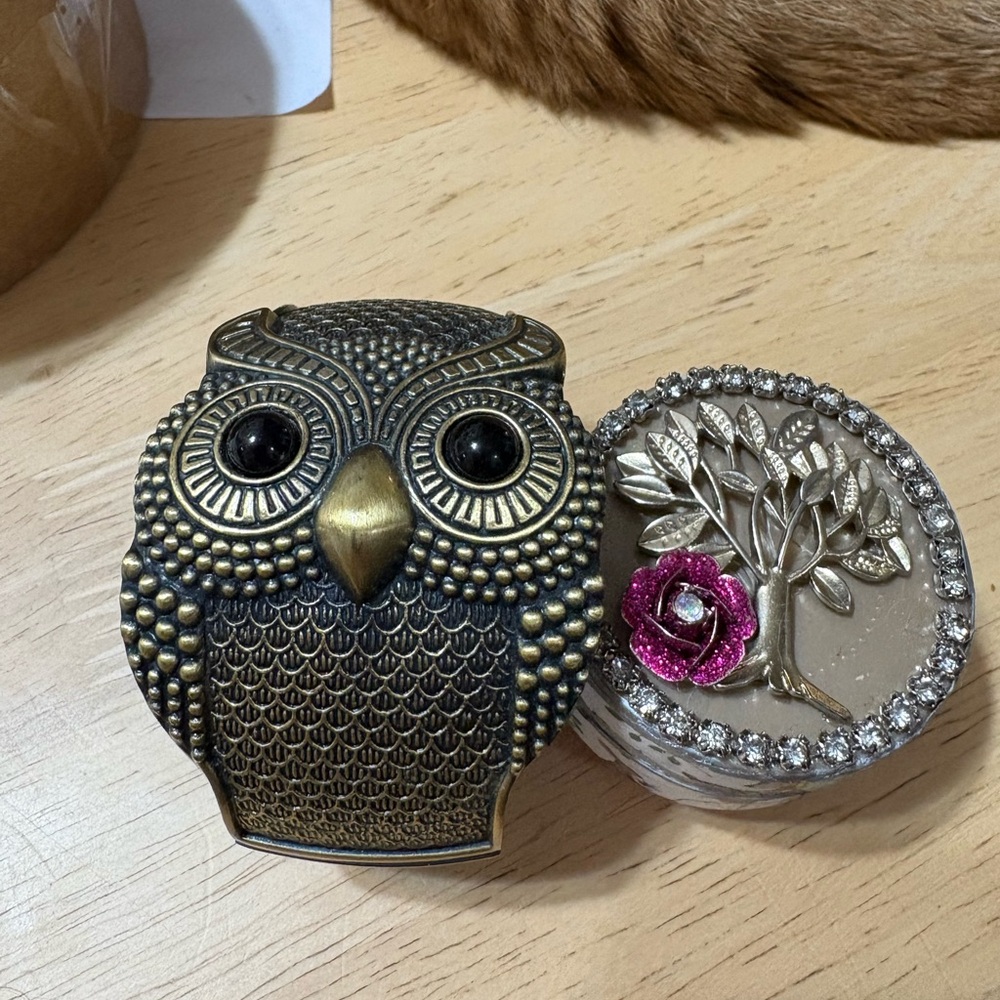 B95 Stunning Copper tone Owl Clamper